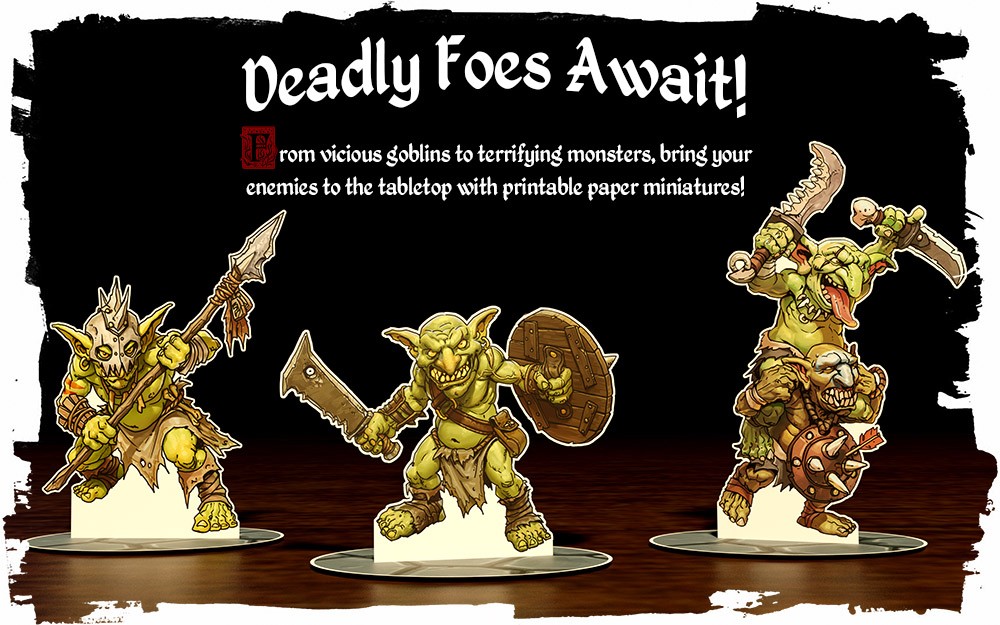 Goblin paper miniatures from Age of Adventure.